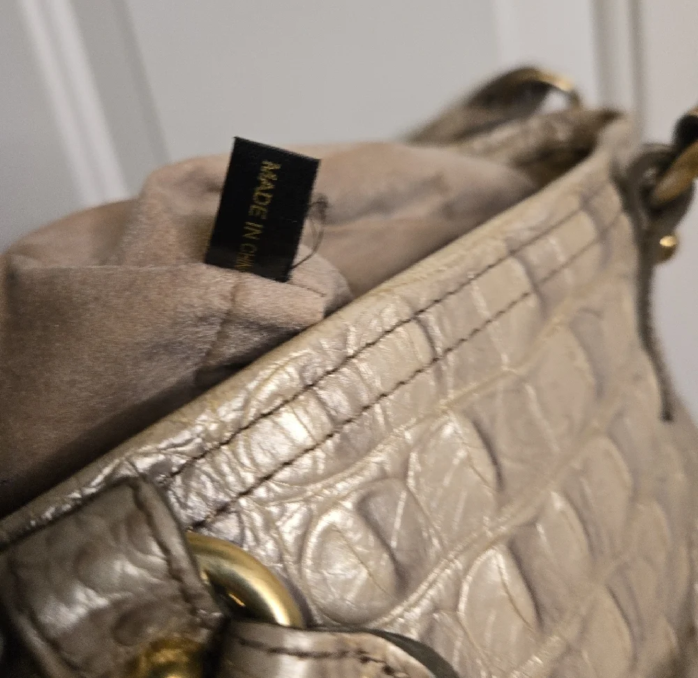 Authentic Brahmin Mini Arno Melbourne Beige Leather Satchel Handbag Shoulder Bag - Picture 7 of 11